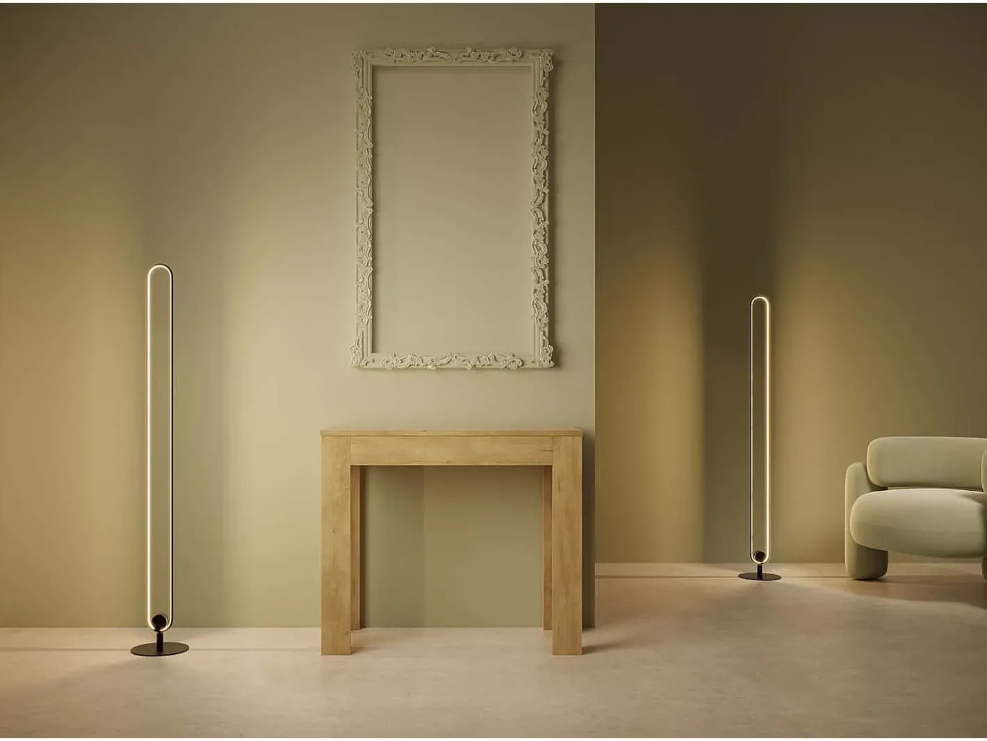 Ityhome Consola*Mesa consola extensível 90x42/302 cm Bora carvalho natural Castanho