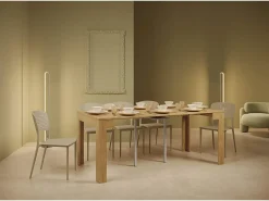 Ityhome Consola*Mesa consola extensível 90x42/302 cm Bora carvalho natural Castanho