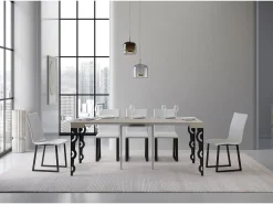 Mesa consola extensível 90x40/196 cm Karamay Small Cachemira quadro Antracite*ITAMOBY New