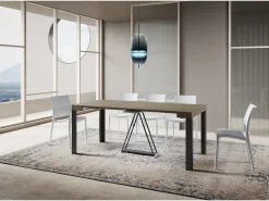 Ityhome Consola*Mesa consola extensível 90x40/196 cm Tarax Small tortora quadro antracite Castanho
