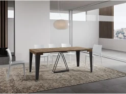 Mesa consola extensível 90x40/300 cm Algo nogueira quadro antracite*Ityhome Online