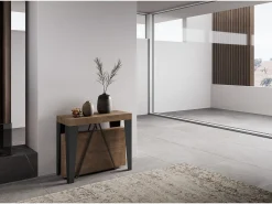 Mesa consola extensível 90x40/300 cm Algo nogueira quadro antracite*Ityhome Online