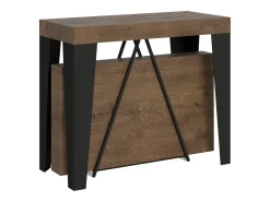 Mesa consola extensível 90x40/300 cm Algo nogueira quadro antracite*Ityhome Online