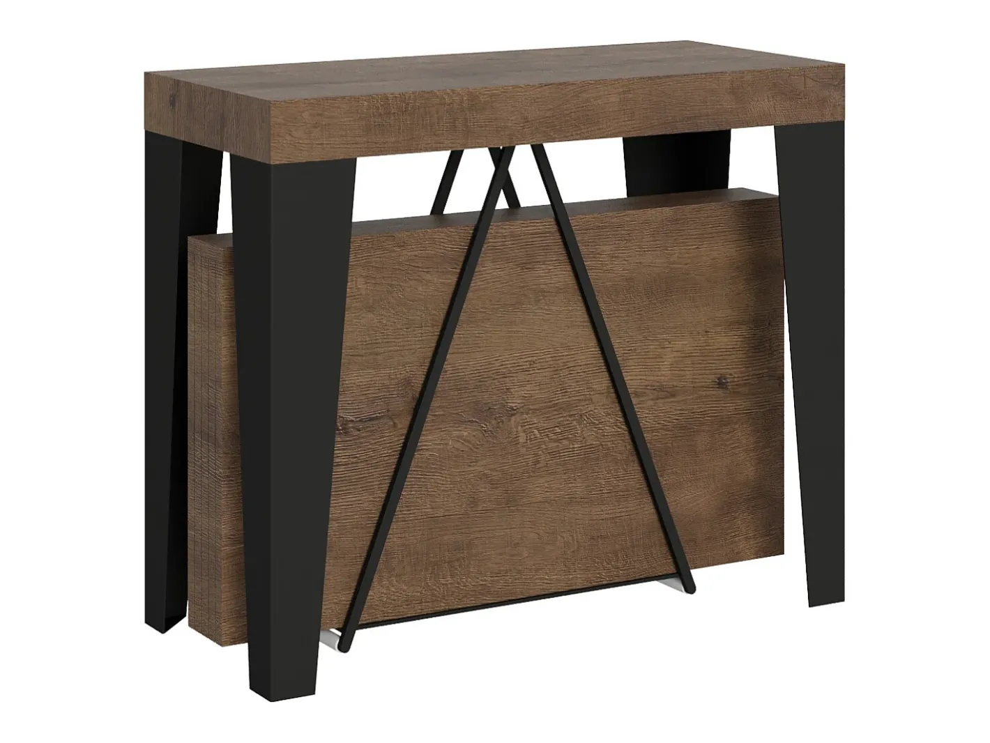 Mesa consola extensível 90x40/300 cm Algo nogueira quadro antracite*Ityhome Online