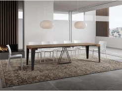 Mesa consola extensível 90x40/300 cm Algo nogueira quadro antracite*Ityhome Online