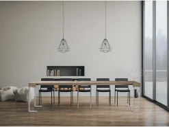 ITAMOBY Consola*Mesa consola extensível 90x40/300 cm Tecno Carvalho Natural quadro Branco Castanho