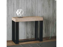 ITAMOBY Consola*Mesa consola extensível 90x40/300 cm Futura Carvalho Natural quadro Antracite Natural claro