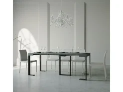 Mesa consola extensível 90x40/300 cm Sintesi Cimento quadro Antracite*ITAMOBY
