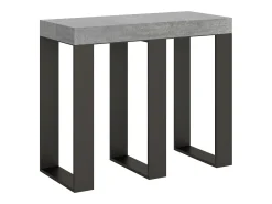 Mesa consola extensível 90x40/300 cm Sintesi Cimento quadro Antracite*ITAMOBY