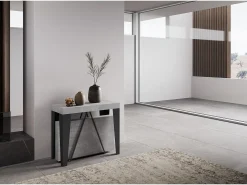 Mesa consola extensível 90x40/300 cm Algo cimento quadro antracite^Ityhome Hot