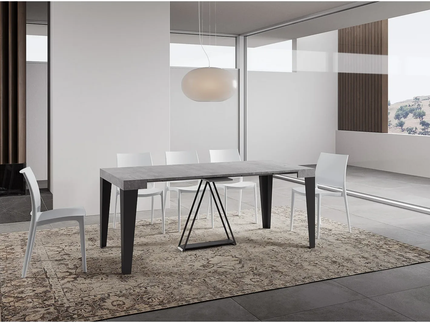 Mesa consola extensível 90x40/300 cm Algo cimento quadro antracite^Ityhome Hot