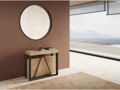 Best Mesa consola extensível 90x40/196 cm Sketa Small carvalho natural quadro antracite Consola