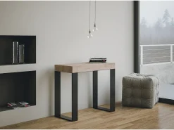 ITAMOBY Consola*Mesa consola extensível 90x40/196 cm Tecno Small Premium Carvalho Natural quadro Antracite Natural claro