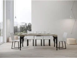 ITAMOBY Consola*Mesa consola extensível 90x40/300 cm Paxon Cachemira quadro Antracite Cinzento