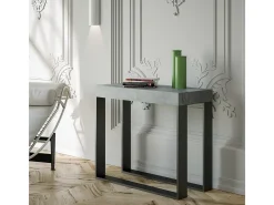 Online Mesa consola extensível 90x40/300 cm Elettra Cimento quadro Antracite Consola