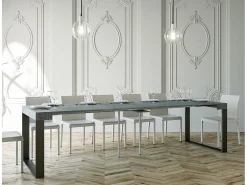 Online Mesa consola extensível 90x40/300 cm Elettra Cimento quadro Antracite Consola