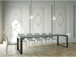 Online Mesa consola extensível 90x40/300 cm Elettra Cimento quadro Antracite Consola