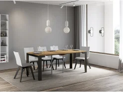 Mesa consola extensível 90x40/196 cm Linea Evolution Small Carvalho Natural quadro Antracite^ITAMOBY Sale