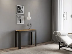 Mesa consola extensível 90x40/196 cm Linea Evolution Small Carvalho Natural quadro Antracite^ITAMOBY Sale