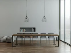 Clearance Mesa consola extensível 90x40/300 cm Tecno Premium Nogueira quadro Antracite Consola