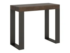 Clearance Mesa consola extensível 90x40/300 cm Tecno Premium Nogueira quadro Antracite Consola