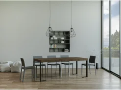 Clearance Mesa consola extensível 90x40/300 cm Tecno Premium Nogueira quadro Antracite Consola