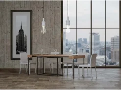 ITAMOBY Consola*Mesa consola extensível 90x40/300 cm Nordica Carvalho Natural quadro Antracite Natural claro