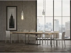 ITAMOBY Consola*Mesa consola extensível 90x40/300 cm Nordica Carvalho Natural quadro Antracite Natural claro