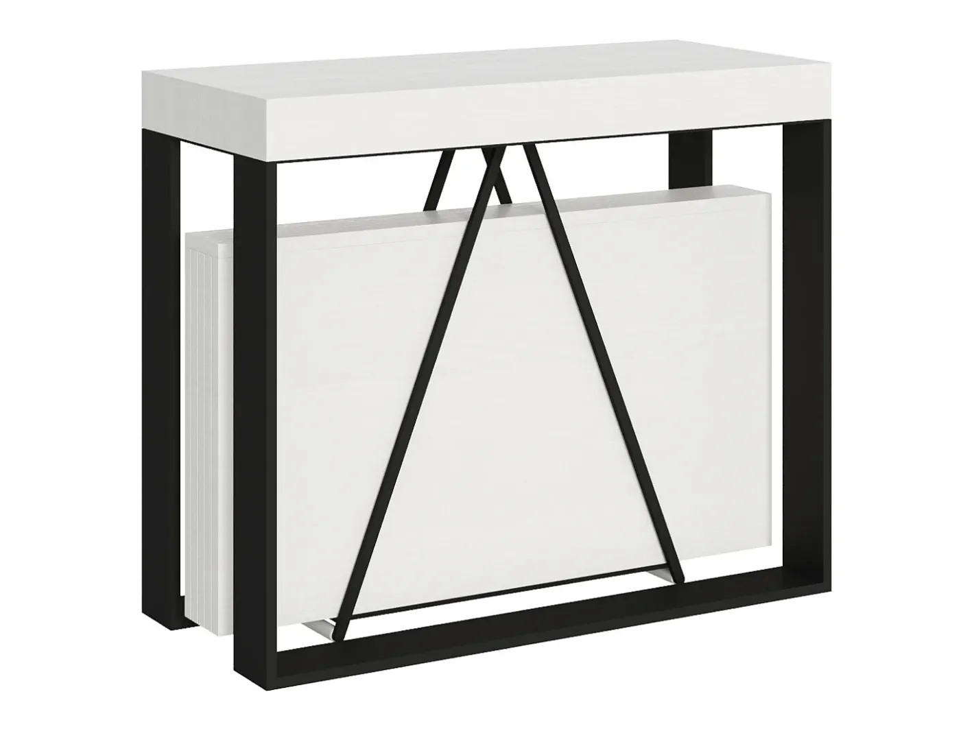 Mesa consola extensível 90x40/196 cm Sketa Small cinza branca quadro antracite^Ityhome Sale