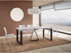 Mesa consola extensível 90x40/196 cm Sketa Small cinza branca quadro antracite^Ityhome Sale