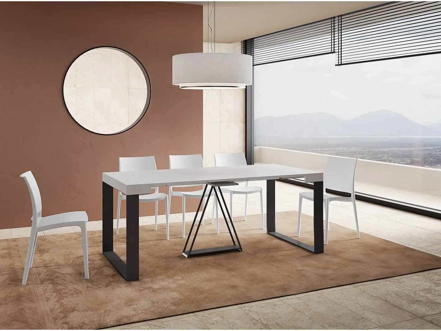 Mesa consola extensível 90x40/196 cm Sketa Small cinza branca quadro antracite^Ityhome Sale