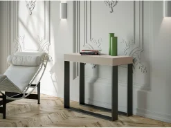 ITAMOBY Consola*Mesa consola extensível 90x40/300 cm Elettra Cachemira quadro Antracite Cinzento