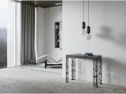 Mesa consola extensível 90x40/196 cm Ghibli Small Cimento quadro Antracite*ITAMOBY New