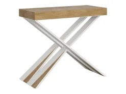 Mesa consola extensível 90x40/196 cm Diago Small Carvalho Natural quadro Branco*ITAMOBY Outlet