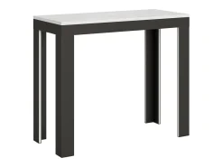 Best Mesa consola extensível 90x40/196 cm Linea Evolution Small Cinza Branca quadro Antracite Consola