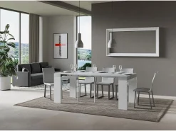 Mesa consola extensível 90x40/196 cm Roxell Mix Small plano Cimento - estrutura Cinza Branca^ITAMOBY Hot