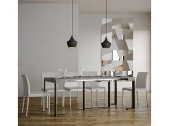 Mesa consola extensível 90x40/300 cm Futura Cimento quadro Antracite*ITAMOBY New