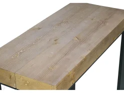 Mesa consola extensível 90x40/190 cm Tecno Small Premium Abeto tingido quadro Antracite^ITAMOBY New