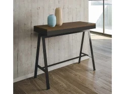 ITAMOBY Consola*Mesa consola extensível 90x40/300 cm Banco Evolution Nogueira quadro Antracite Natural escuro