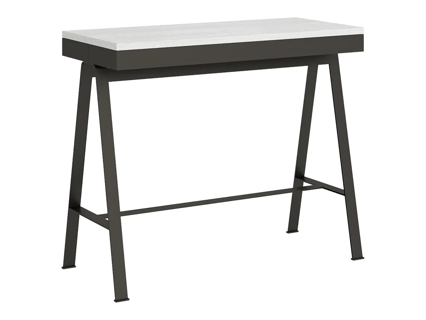 Mesa consola extensível 90x40/196 cm Banco Evolution Small Cinza Branca quadro Antracite^ITAMOBY Best