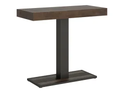 ITAMOBY Consola*Mesa consola extensível 90x40/300 cm Capital Nogueira quadro Antracite Natural escuro