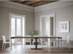 ITAMOBY Consola*Mesa consola extensível 90x40/300 cm Capital Nogueira quadro Antracite Natural escuro