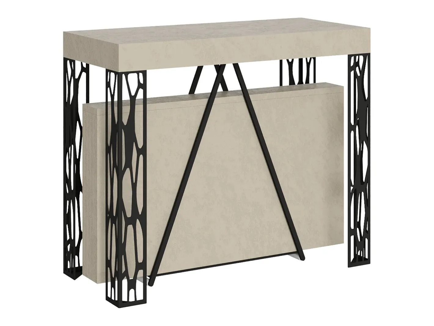 Mesa consola extensível 90x40/300 cm Kerpa caxemira quadro antracite^Ityhome Outlet