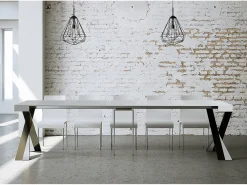 ITAMOBY Consola*Mesa consola extensível 90x40/300 cm Diago Cinza Branca quadro Antracite Branco
