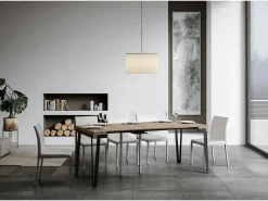 Outlet Mesa consola extensível 90x40/196 cm Rio Small Carvalho Natural quadro Ferrugem Consola