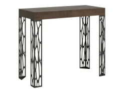New Mesa consola extensível 90x40/196 cm Ghibli Small Nogueira quadro Antracite Consola