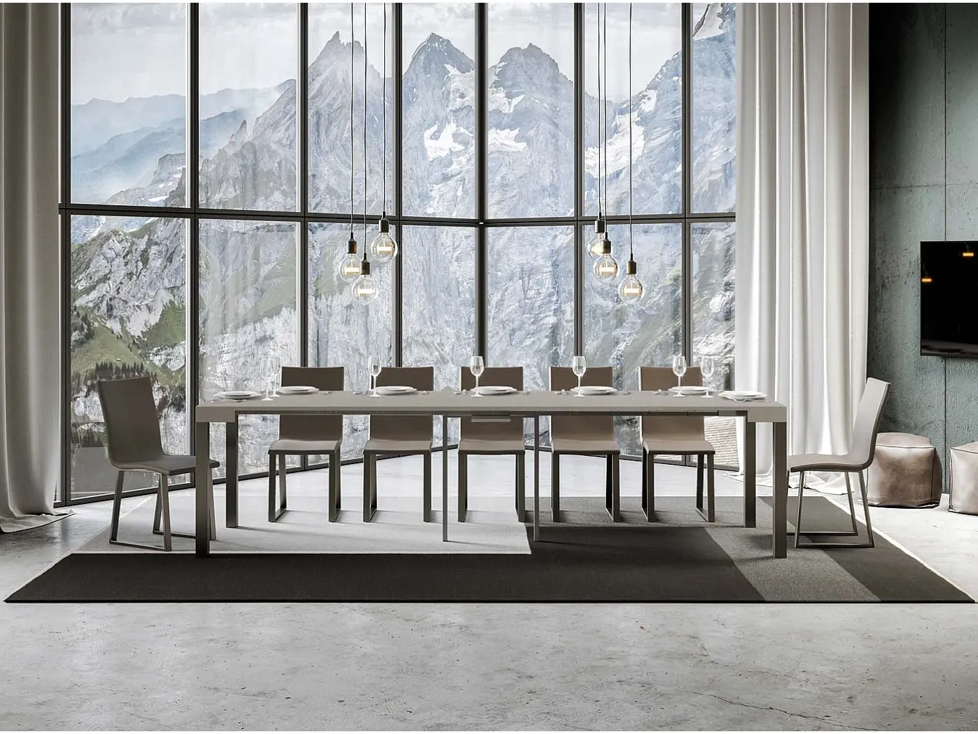 Sale Mesa consola extensível 90x40/300 cm Everyday Cachemira quadro Antracite Consola