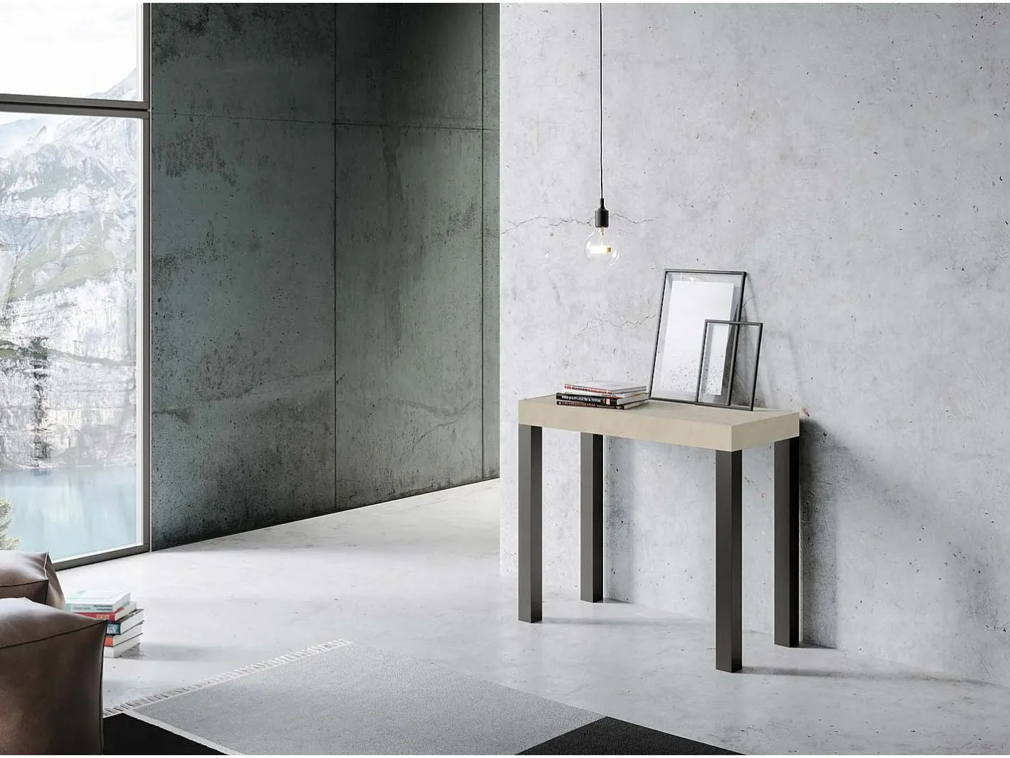 Sale Mesa consola extensível 90x40/300 cm Everyday Cachemira quadro Antracite Consola