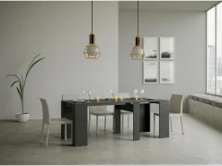 Mesa consola extensível 90x48/308 cm Basic Antracite Espatulado*ITAMOBY Outlet