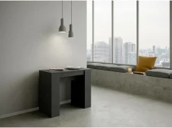 Mesa consola extensível 90x48/308 cm Basic Antracite Espatulado*ITAMOBY Outlet